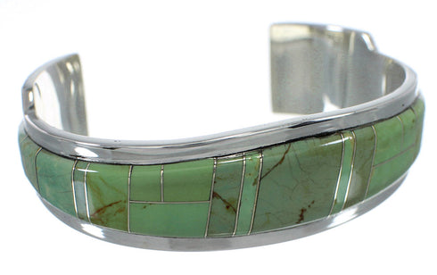 Sterling Silver Turquoise Inlay Southwest Cuff Bracelet VX60512